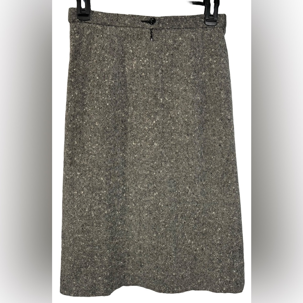Pendleton 10 Gray Tweed Pattern Wool Midi Skirt - image 4